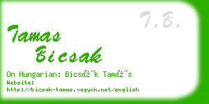 tamas bicsak business card